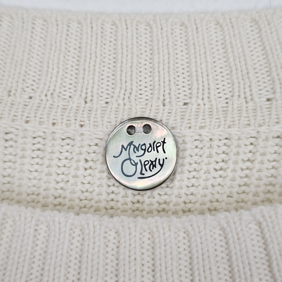 Margaret O'Leary Sweater Cream Slouchy Mixed Stitch Pullover Sz S Coastal - Picture 4 of 10